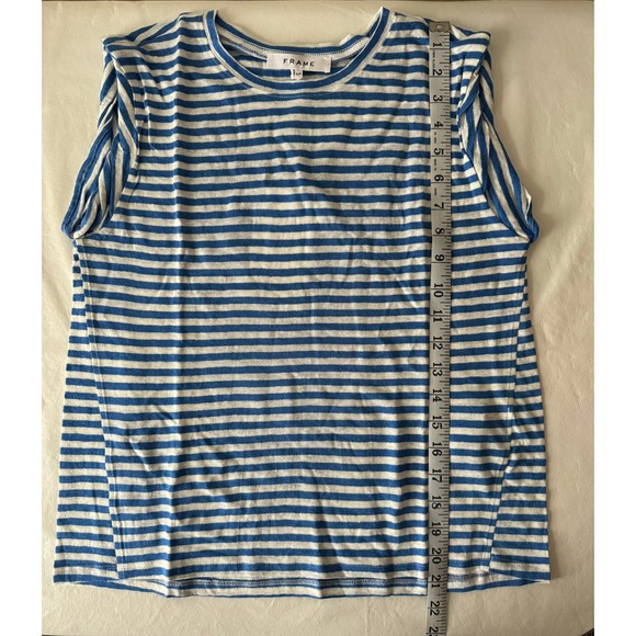 FRAME Roll Cuff Organic Linen Muscle in Jet Stream Multi Size S - Picture 11 of 11